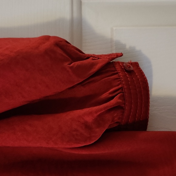 Banana Republic Red Silk Blouse Size S - Picture 8 of 13